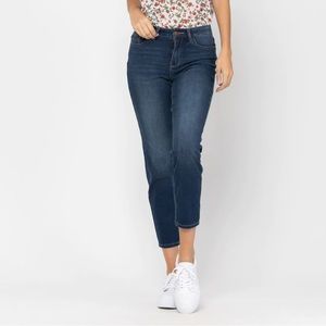 NWT Judy Blue Boyfriend Thermadenim Jeans Dark Blue Style JB88207 Size 13/31